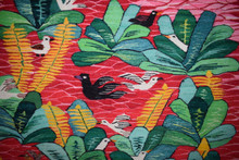 4.2 FT Handwoven Tapestry - Egyptian Wall Hanging Art Kilim - Red Pond Bird