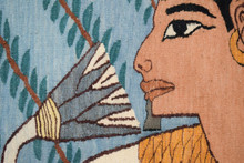 Ancient Egyptian Figure with Lotus handwoven tapestry — view 5