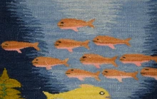 2.5 FT Ocean Fish Handwoven Underwater Tapestry -  Egyptian Wall Hanging Kilim Art