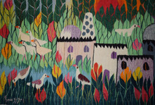 Village Oasis at Sunset handwoven tapestry — view 5