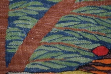 5.2 FT Handwoven Egyptian Tapestry - Blue Tree of Life Bird Wall Hanging Kilim