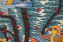 Berry Tree with Five Birds handwoven tapestry — view 5