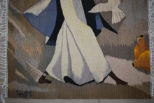 Woman with Doves, after Hussein Bicar handwoven tapestry — view 4