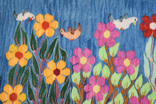 Spring Flowers and Birds handwoven tapestry — view 7