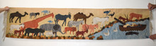 8.0 FT Safari Animal Handwoven Tapestry Wall Hanging Runner Egyptian Kilim Art