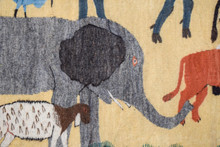 8.0 FT Safari Animal Handwoven Tapestry Wall Hanging Runner Egyptian Kilim Art