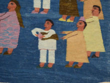 2.3 FT Handwoven Wall Hanging Egyptian Kilim Tapestry - Wedding Celebration Folk Art