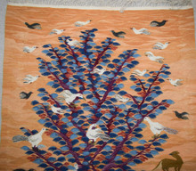 Tree of Birds with Animals at the River handwoven tapestry — view 2