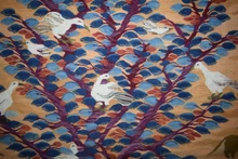 5.5 FT Handwoven Tapestry - Wall Hanging Egyptian Kilim -  Blue Tree Animal River Scene Art