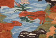 Tree of Birds with Animals at the River handwoven tapestry — view 9
