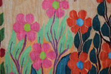 3.6 FT Handwoven Wall Hanging Egyptian Kilim Tapestry Colorful Floral Garden Birds Art