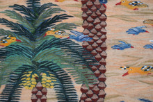 5.7 FT Handwoven Wall Hanging Egyptian Kilim Tapestry Palm Tree Sunset Bird Nature Art