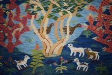 5.3 FT Handwoven Egyptian Kilim Tapestry - Wall Hanging Folk Art