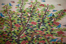 5.8 FT Large Egyptian Folk Art Tapestry - Handwoven Tree of Life Wall Hanging - Colorful Bird Kilim
