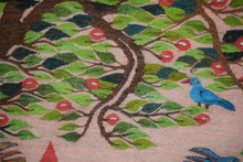 5.8 FT Large Egyptian Folk Art Tapestry - Handwoven Tree of Life Wall Hanging - Colorful Bird Kilim