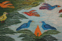 5.8 FT Large Egyptian Folk Art Tapestry - Handwoven Tree of Life Wall Hanging - Colorful Bird Kilim