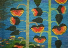 5.8 FT Large Egyptian Folk Art Tapestry - Handwoven Tree & Birds Wall Hanging - Colorful Nature Scene
