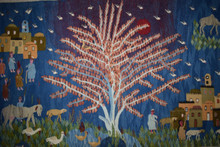 Great Tree over the Village handwoven tapestry — view 2