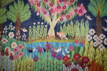 Blossom Tree Garden by the Pond handwoven tapestry — view 4