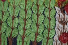 4.7 FT Wall Hanging Egyptian Kilim Tapestry-Handwoven Wool Folk Art Village Life