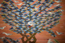3.3 FT Wall Hanging Egyptian Kilim Tapestry Handwoven Wool Folk Art Village Life