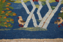 Egyptian Wool Tapestry-Wall Hanging Handwoven Kilim-Folk Art Rug 3.4 FT Handmade