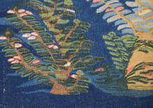 Handwoven Egyptian Kilim Tapestry Wall Hanging Wool Folk Art Decor 2.9FT Village