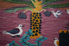 Handwoven Egyptian Kilim Tapestry-Wall Hanging Wool Village Folk Art Decor 3.1FT
