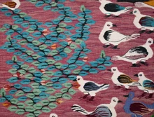 Handwoven Egyptian Kilim Tapestry-Wall Hanging Wool Village Folk Art Decor 3.1FT