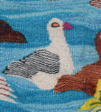 Egyptian Wool Tapestry Wall Haging-Handwoven Kilim Folk Art Rug 3.7 FT Handmade