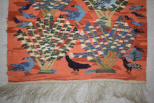 Egyptian Kilim Tapestry Wall Hanging Handwoven Wool Decor Art Folk Art 2.8FT