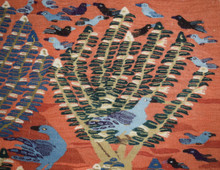 Egyptian Kilim Tapestry Wall Hanging Handwoven Wool Decor Art Folk Art 2.8FT