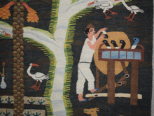 Egyptian Kilim Tapestry Wall Hanging Handwoven Wool Folk Art Home Decor 4.9 FT