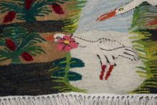 Egyptian Kilim Tapestry Wall Hanging Handwoven Wool Folk Art Home Decor 4.9 FT