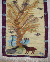 Egyptian Kilim Tapestry Wall Hanging Handwoven Wool Runner Art Decor 7.3 FT