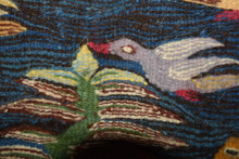 Egyptian Kilim Tapestry Wall Hanging Handwoven Wool Folk Art Village Scene 2.9FT