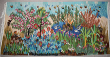 6.8 FT Handwoven Egyptian Kilim Rug Wall Hanging Tapestry Garden Ducks Flowers