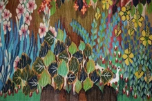6.2 FT Handwoven Egyptian Kilim Rug Wall Hanging Tapestry Garden Flowers Birds