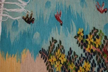 6.2 FT Handwoven Egyptian Kilim Rug Wall Hanging Tapestry Garden Flowers Birds