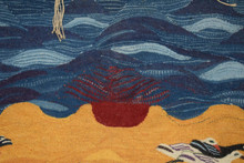 Nile Sunset with Fish and Birds handwoven tapestry — view 4