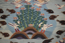 5.9 FT Handwoven Egyptian Kilim Rug Wall Hanging Tapestry Fish Birds Sea Sunset