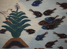 Nile Sunset with Fish and Birds handwoven tapestry — view 11