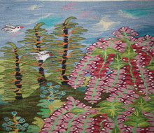 Flowering Garden with Ducks handwoven tapestry — view 6