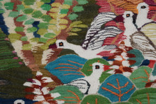 6 FT Handwoven Egyptian Kilim Rug Wall Hanging Tapestry Garden Ducks Birds Pink