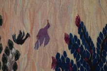 5.3 FT Handwoven Egyptian Kilim Rug Wall Hanging Tapestry Blue Trees Birds Pond