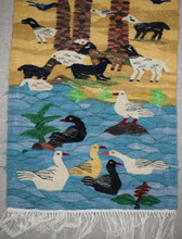Palm Trees, Goats and Ducks handwoven tapestry — view 3
