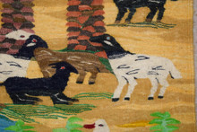 3.5 FT Handwoven Egyptian Kilim Rug Tapestry Wall Hanging Palm Trees Birds Ducks