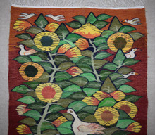Sunflower Vine with Doves handwoven tapestry — view 2