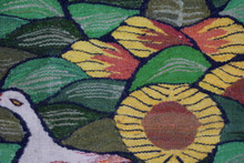4.3 FT Handwoven Egyptian Kilim Rug Wall Hanging Tapestry Sunflower Birds Green