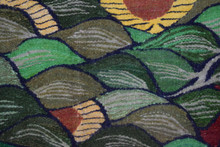 4.3 FT Handwoven Egyptian Kilim Rug Wall Hanging Tapestry Sunflower Birds Green